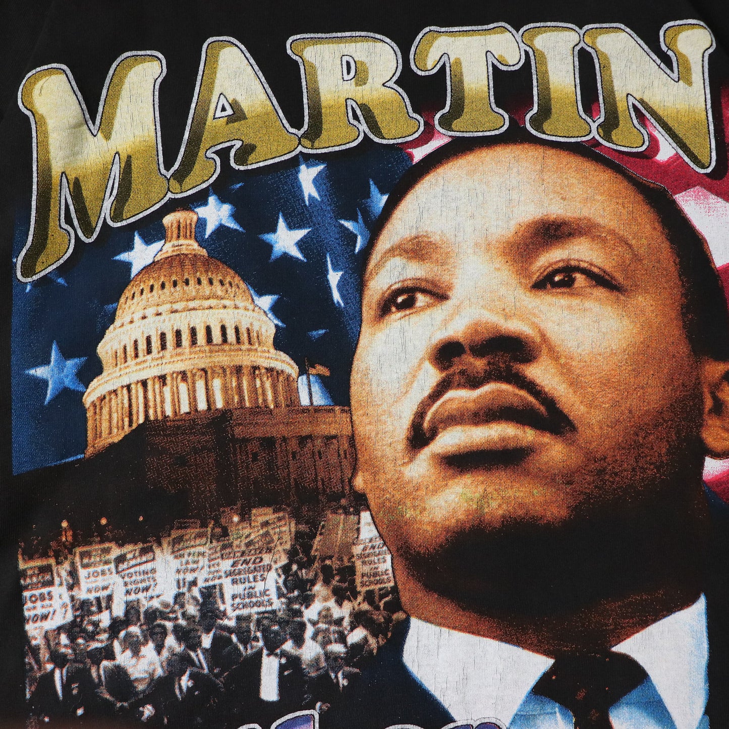 Vintage 90s Martin Luther King Jr & Malcolm X Rap Tee - XL
