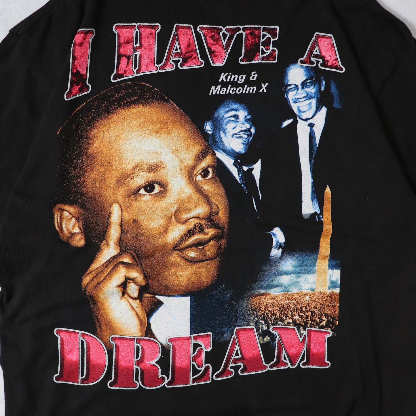 Vintage 90s Martin Luther King Jr & Malcolm X Rap Tee - XL