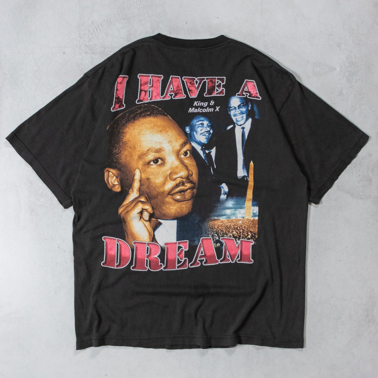 Vintage 90s Martin Luther King Jr & Malcolm X Rap Tee - XL
