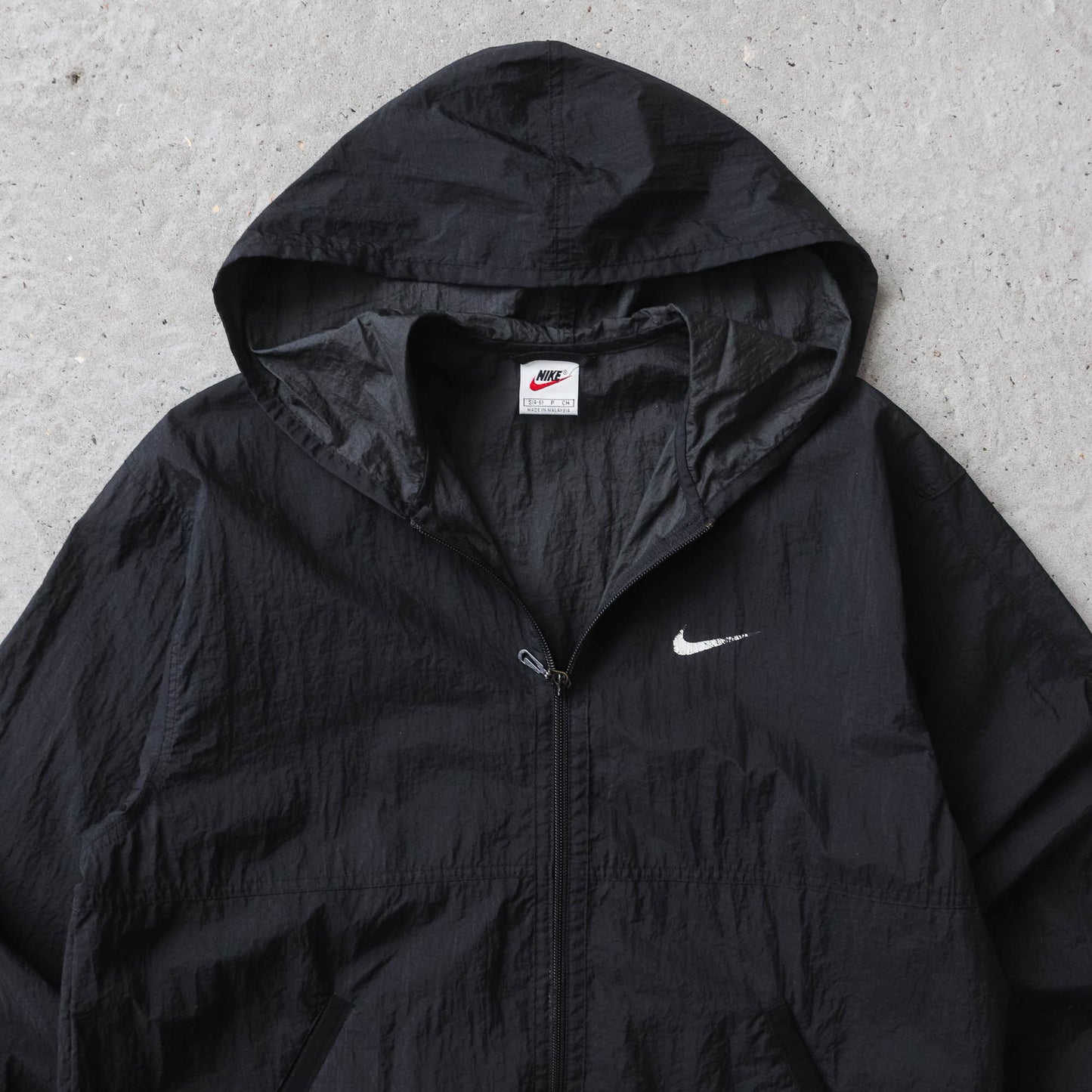 Vintage 90s Nike Spellout Hooded Spray Jacket - S