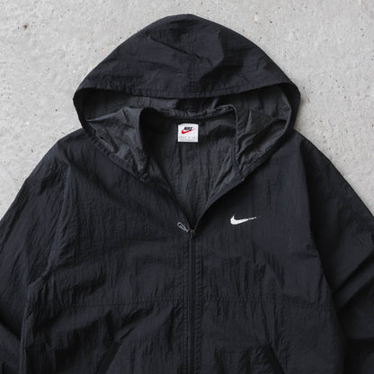Vintage 90s Nike Spellout Hooded Spray Jacket - S