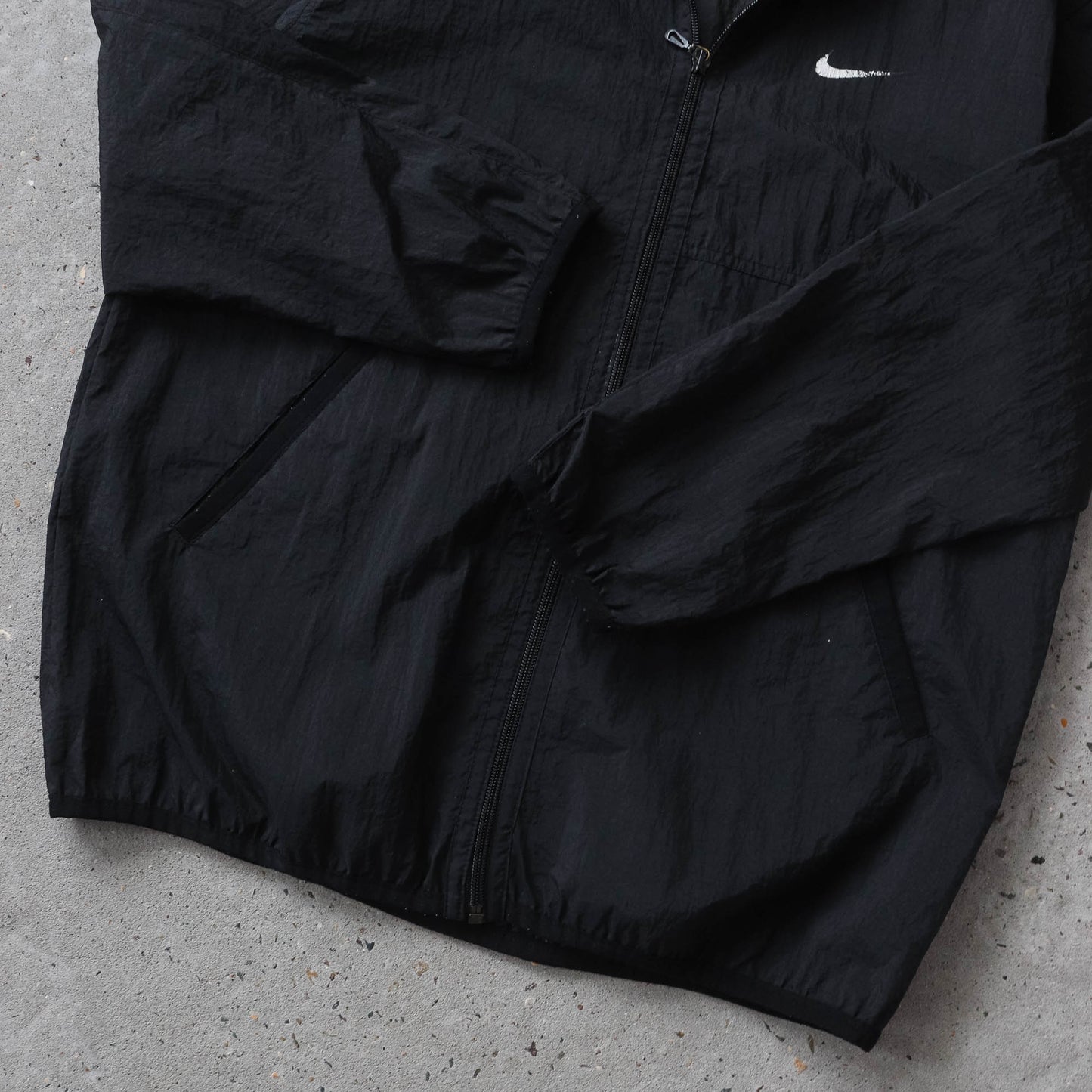 Vintage 90s Nike Spellout Hooded Spray Jacket - S