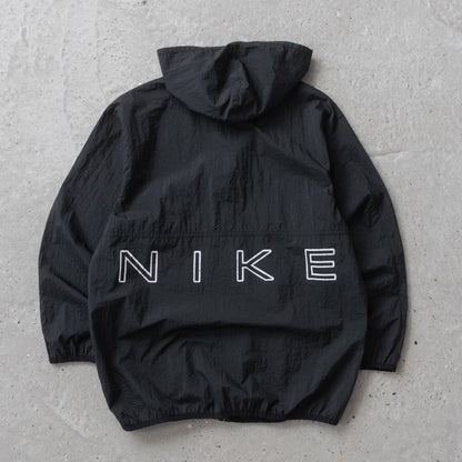 Vintage 90s Nike Spellout Hooded Spray Jacket - S