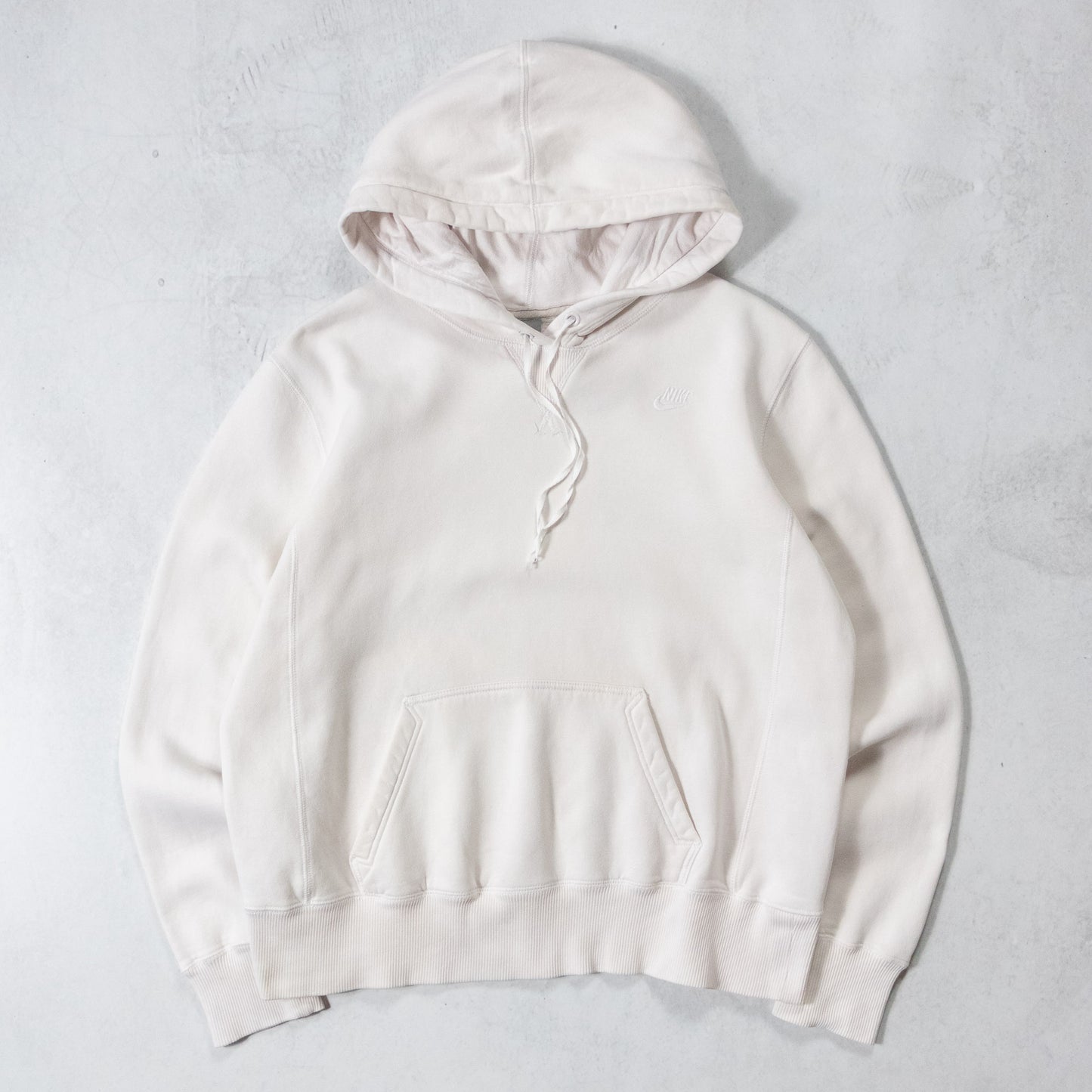 Vintage Nike Mini Swoosh Cream Hoodie - S