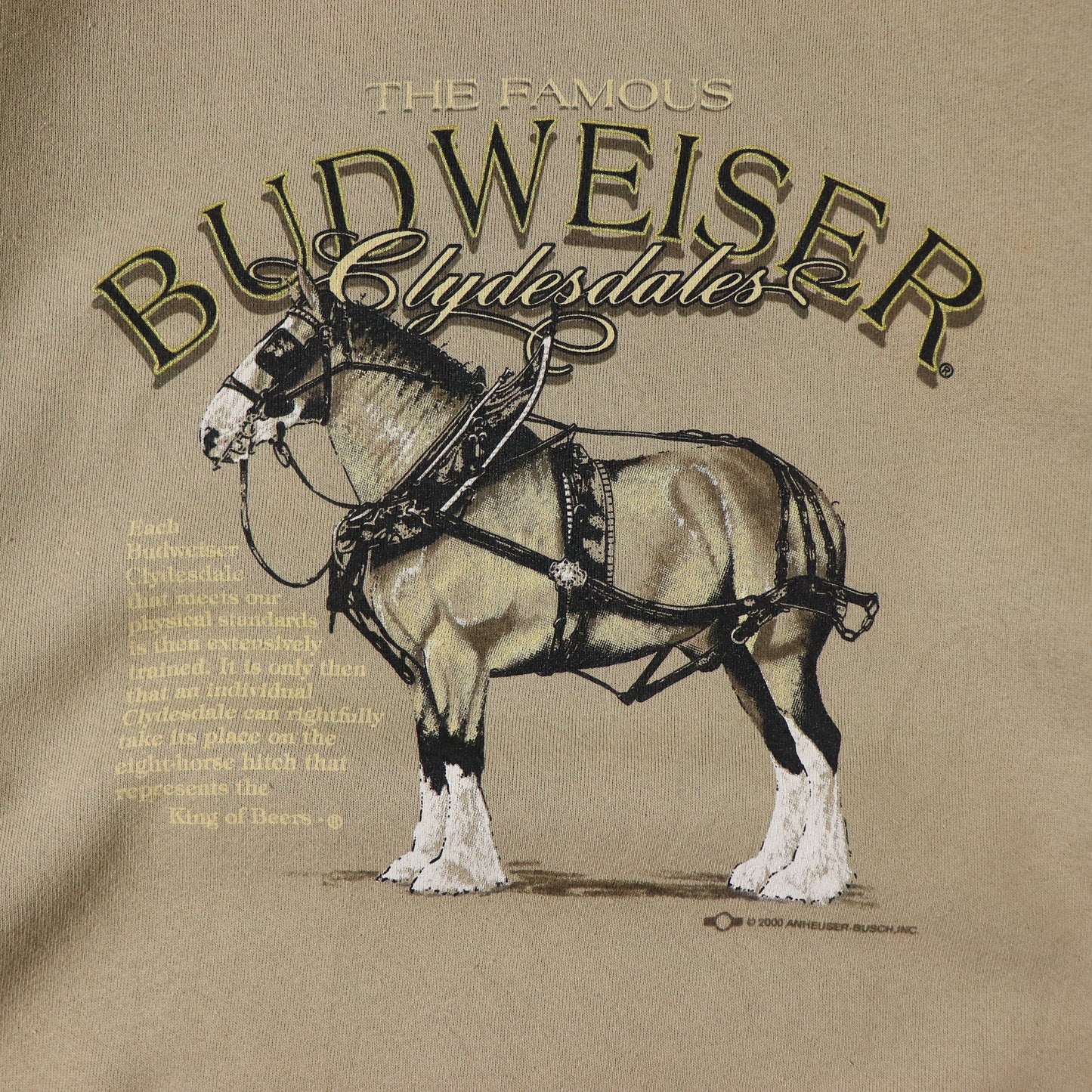 Vintage 2000 Budweiser Clydesdales Sweatshirt - XL