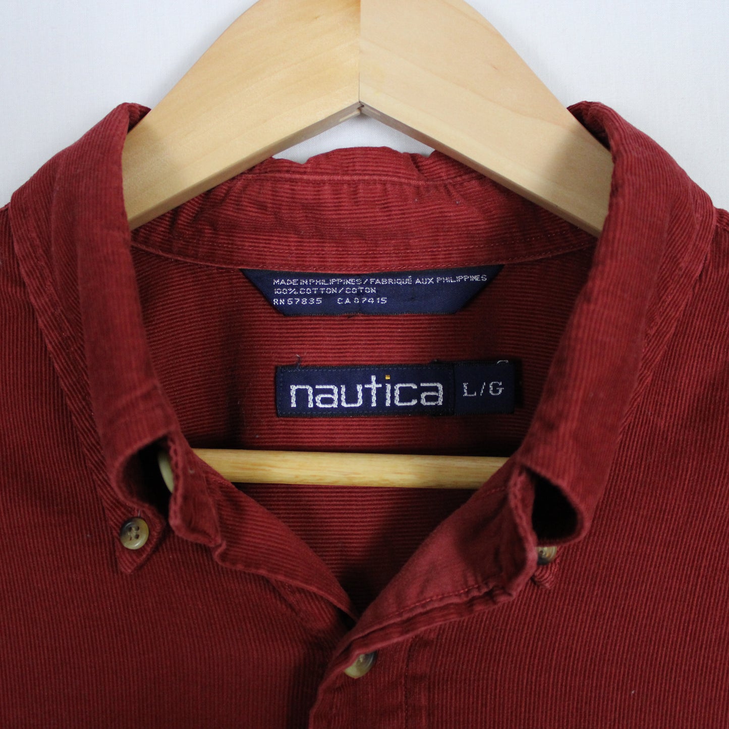 Vintage Nautica Corduroy Button Up Shirt - L