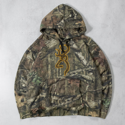 Vintage Browning Realtree Camo Logo Hoodie - L