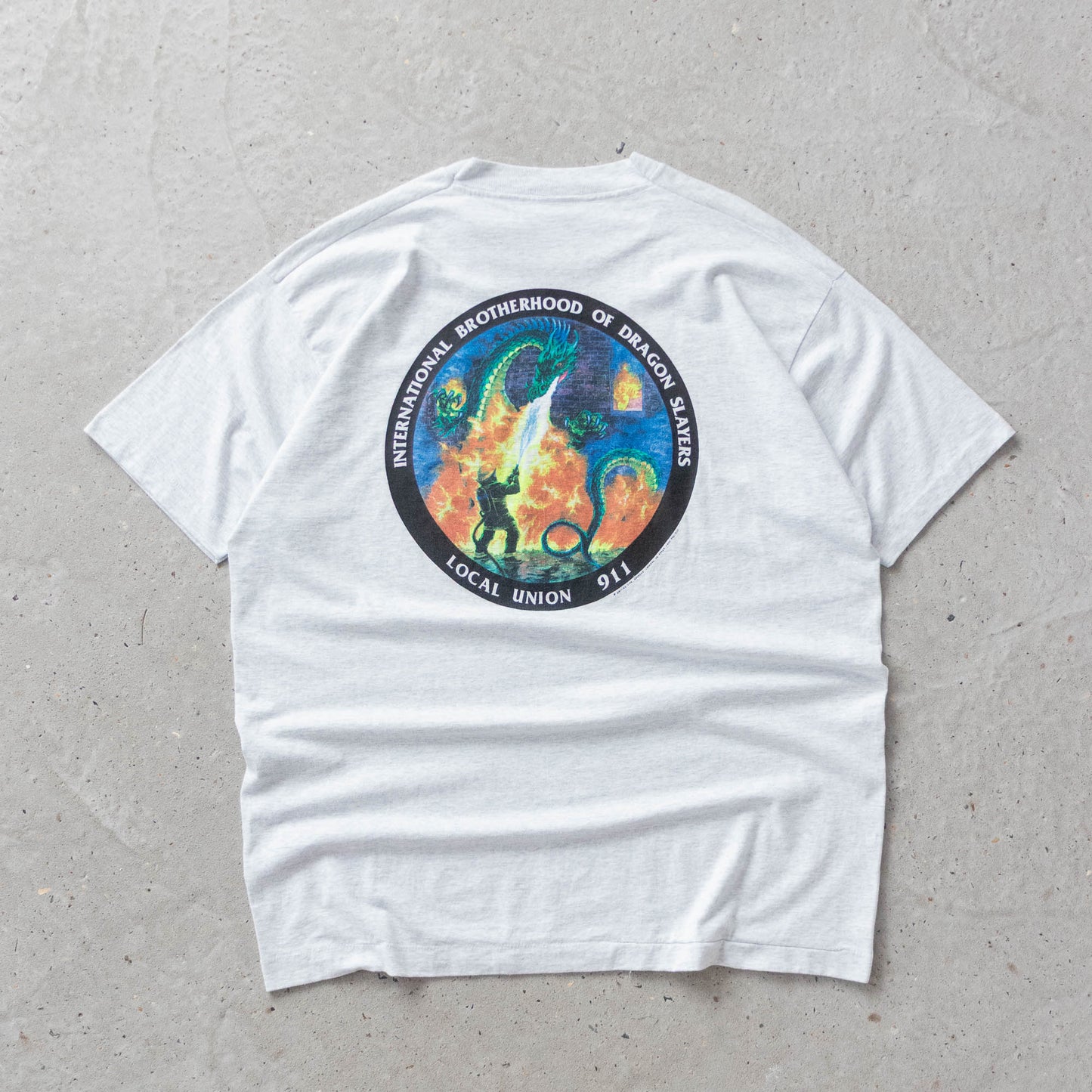 Vintage 90s Brotherhood of Dragon Slayers Fire Fighter Tee - XXL