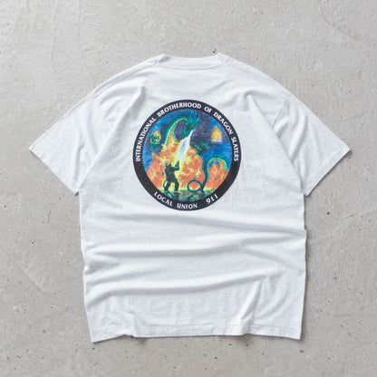 Vintage 90s Brotherhood of Dragon Slayers Fire Fighter Tee - XXL