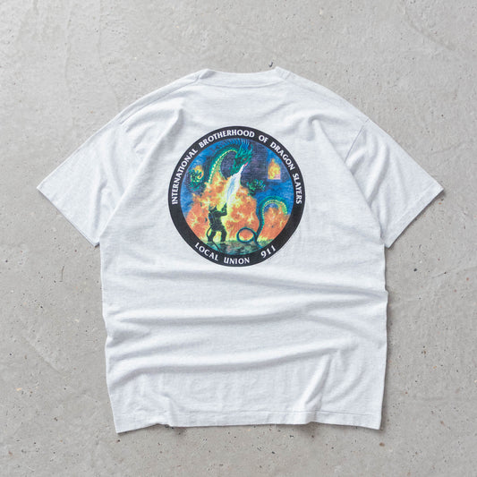 Vintage 90s Brotherhood of Dragon Slayers Fire Fighter Tee - XXL