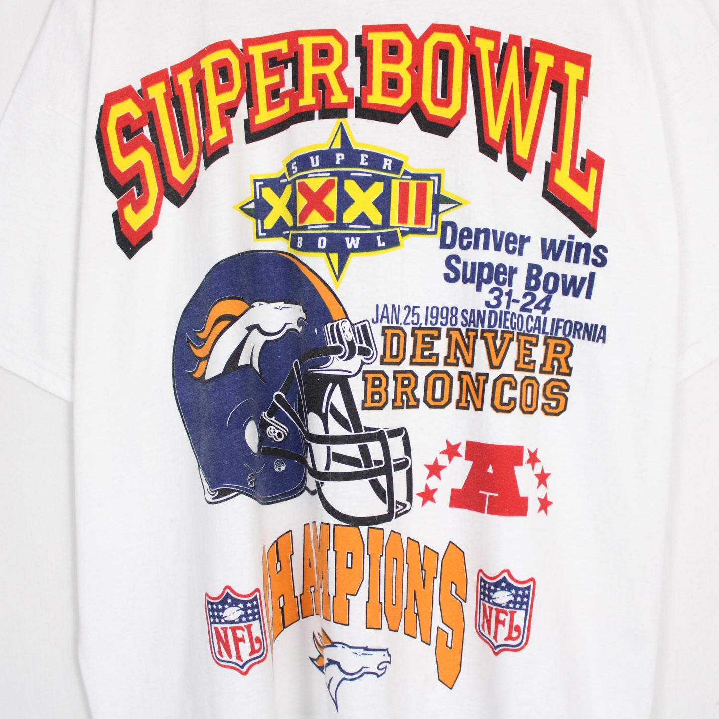 Vintage 1998 Denver Broncos Super Bowl NFL Tee - L