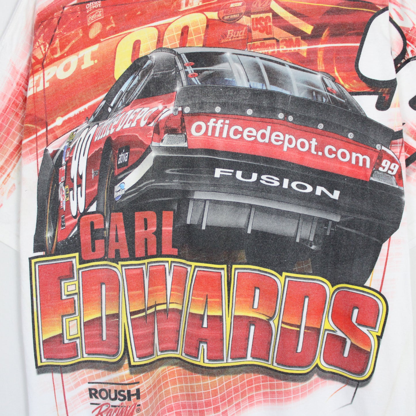 Vintage Carl Edwards NASCAR AOP Tee - XL