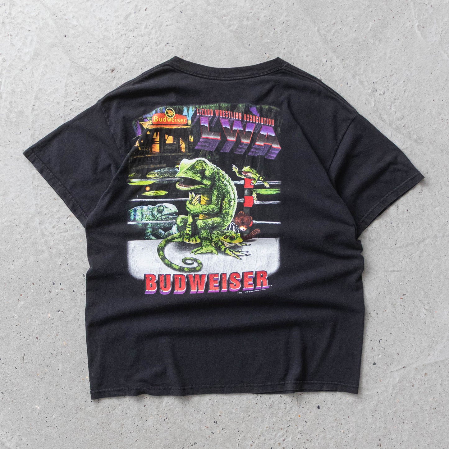 Vintage 1998 Budweiser Lizard Wrestling Association Tee - XL