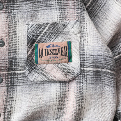 Vintage 90s Quiksilver Hooded Flannel Shirt - XS