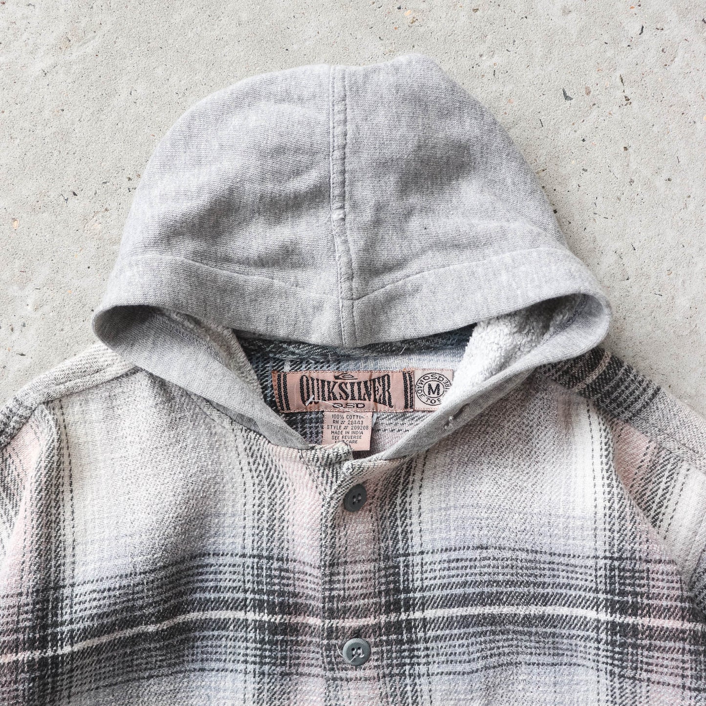 Vintage 90s Quiksilver Hooded Flannel Shirt - XS