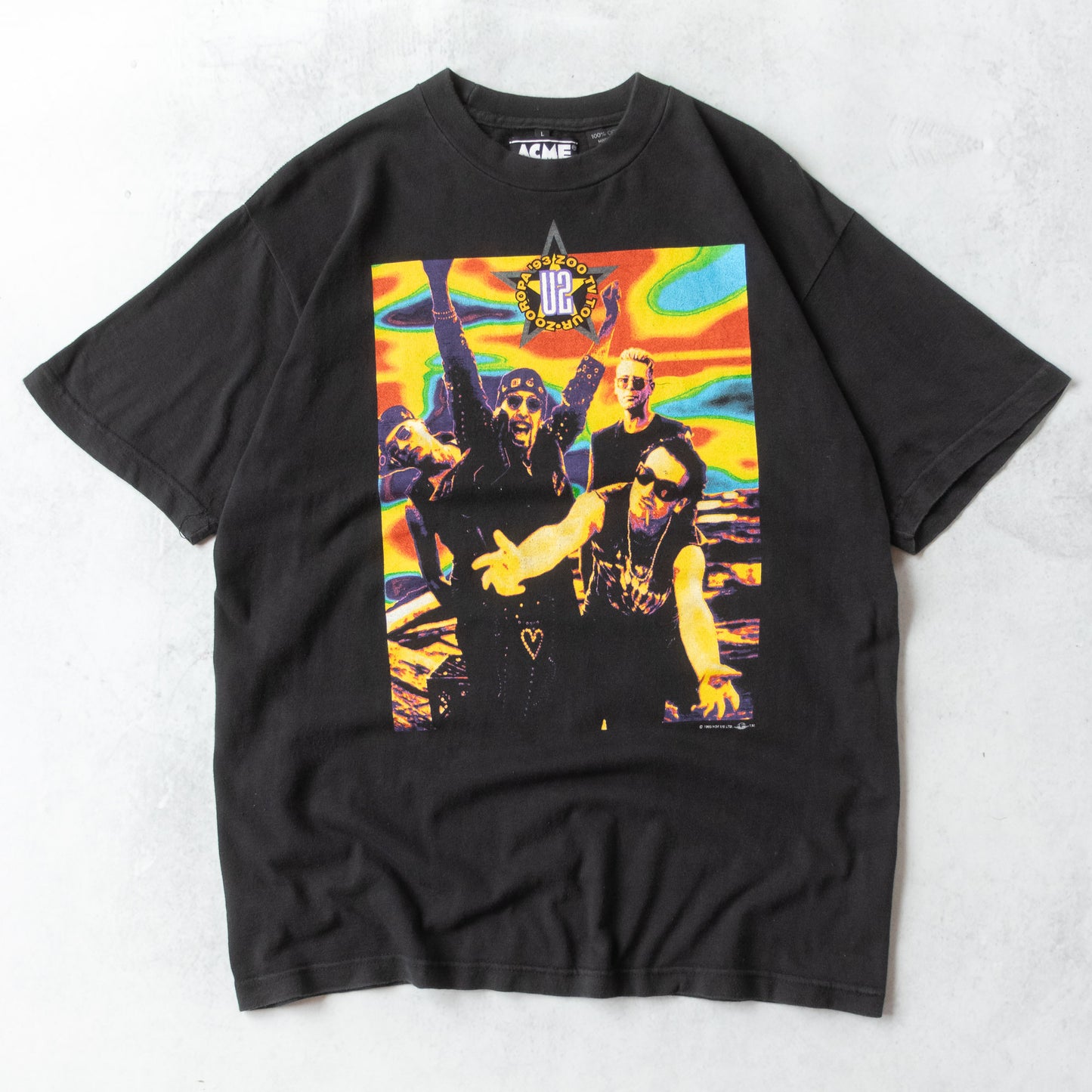 Vintage 1993 U2 Zooropa Zoo TV Tour Tee - L