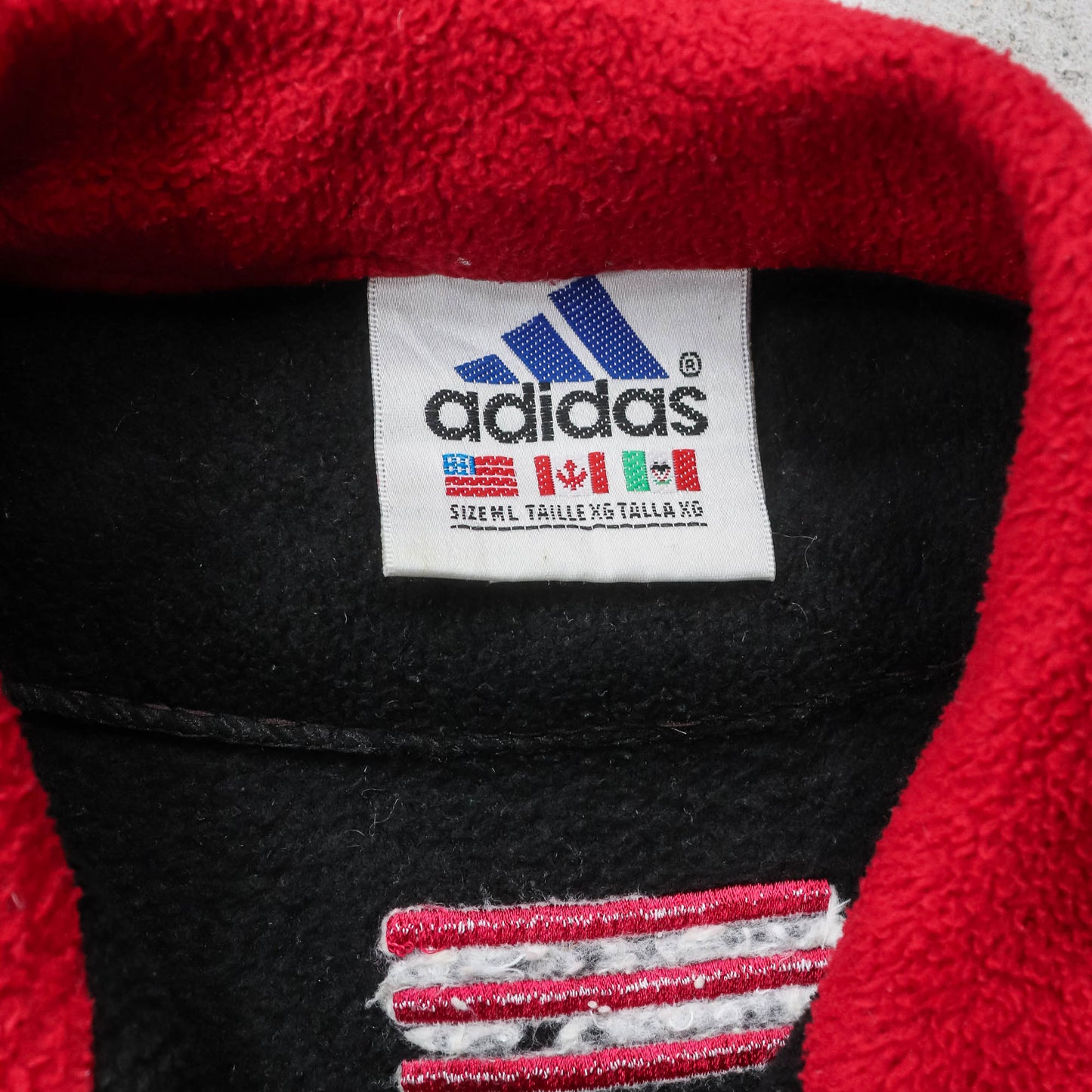 Adidas Embroidered Zip-Up Fleece Jacket - 90s (XL)