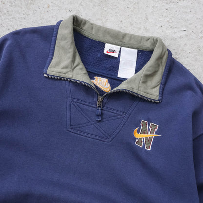 Nike Swoosh Embroidered 1/4 Zip Sweatshirt - 90s (L)