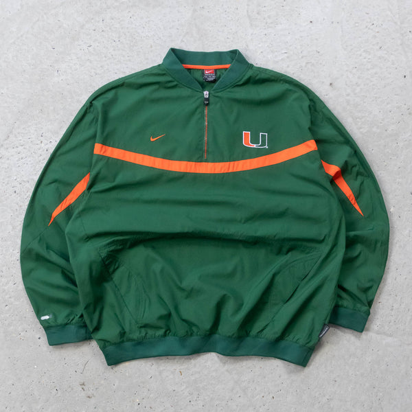 Nike Miami Hurricanes NCAA 1/4 Zip Windbreaker Jacket - 2000s (XL)