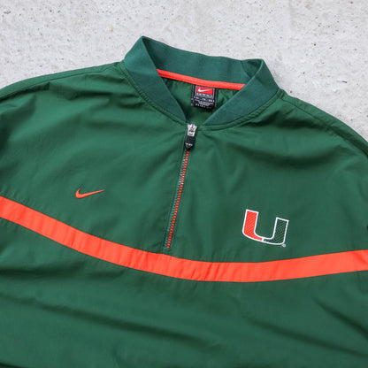 Nike Miami Hurricanes NCAA 1/4 Zip Windbreaker Jacket - 2000s (XL)