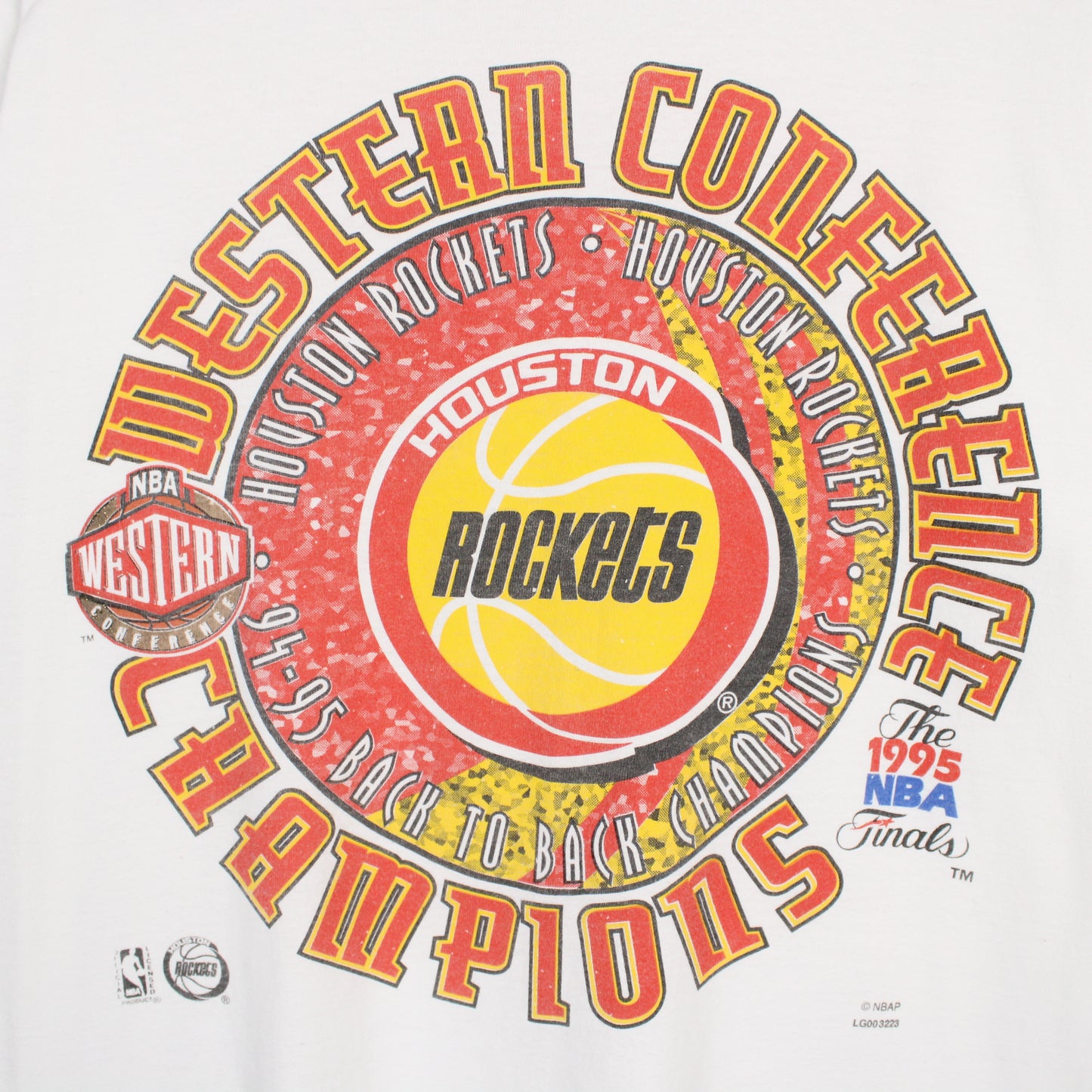 Vintage 1995 Houston Rockets NBA Champions Tee - XL