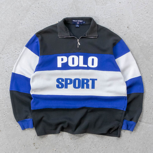 Polo Sport Spellout 1/4 Zip Sweatshirt - 90s (M)