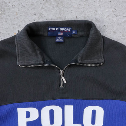 Polo Sport Spellout 1/4 Zip Sweatshirt - 90s (M)
