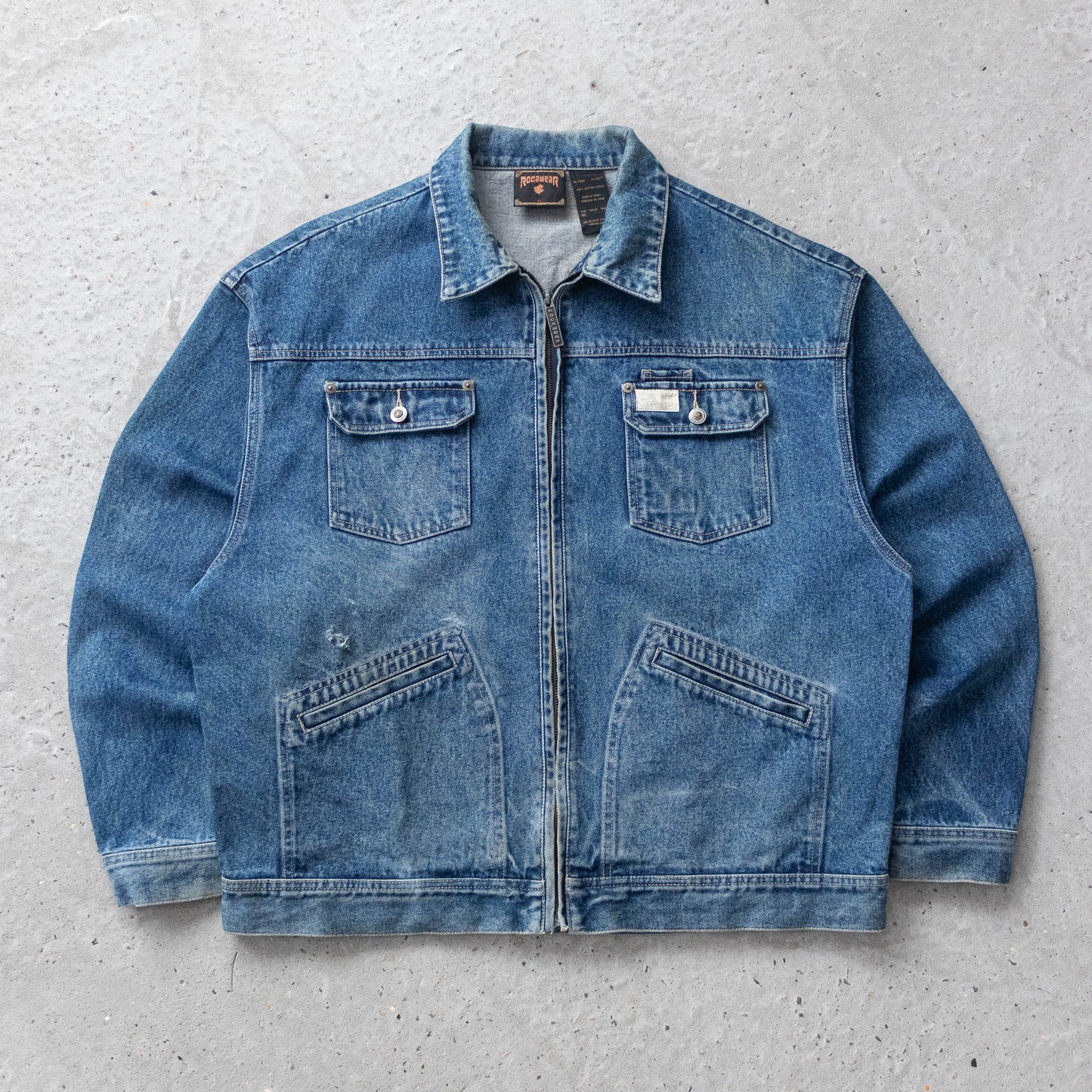 Vintage 90s Rocawear Embroidered Denim Jacket - XL