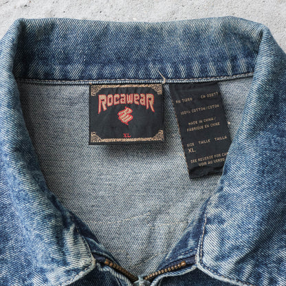 Vintage 90s Rocawear Embroidered Denim Jacket - XL