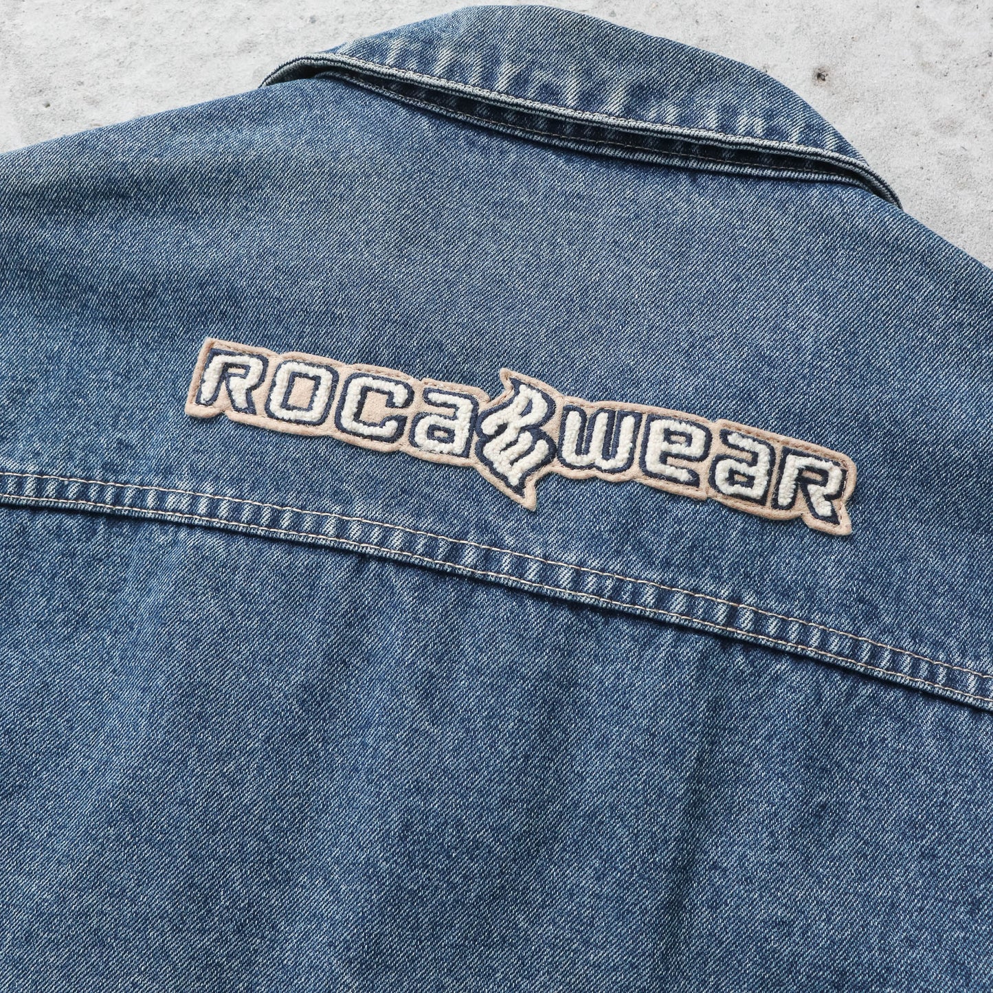 Vintage 90s Rocawear Embroidered Denim Jacket - XL