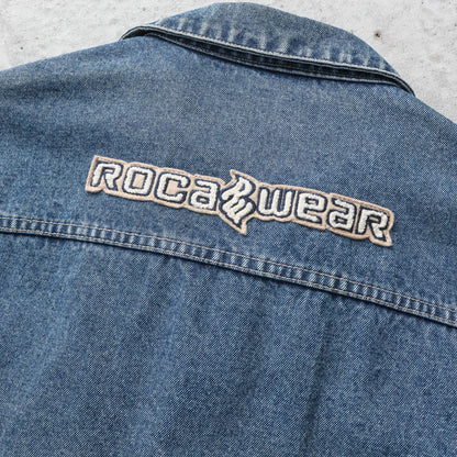 Vintage 90s Rocawear Embroidered Denim Jacket - XL