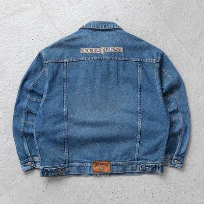 Vintage 90s Rocawear Embroidered Denim Jacket - XL