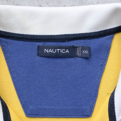 Nautica Sailing Colourblock 1/4 Zip Sweatshirt - 2000s (XXL)