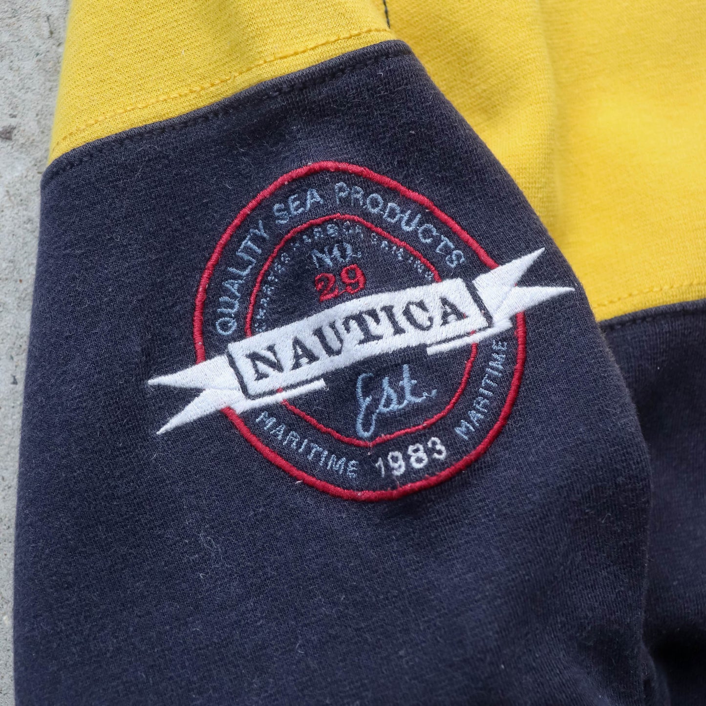 Nautica Sailing Colourblock 1/4 Zip Sweatshirt - 2000s (XXL)