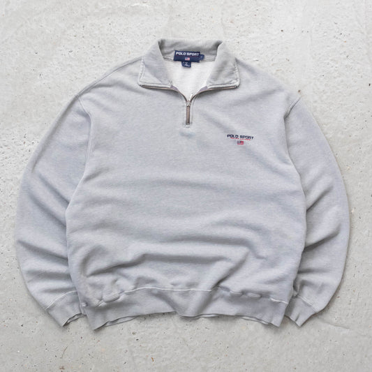 Polo Sport Embroidered 1/4 Zip Sweatshirt - 90s (L)
