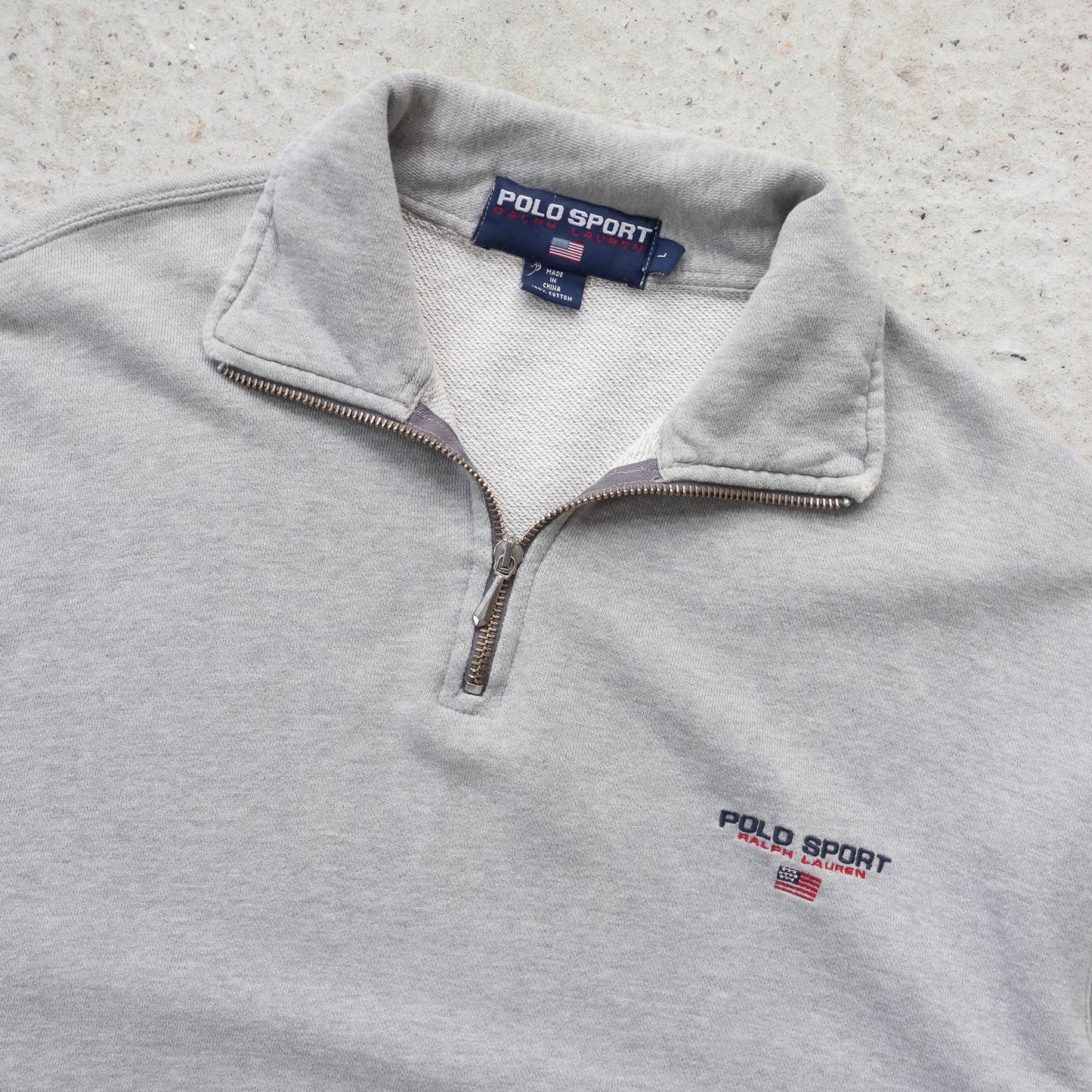 Polo Sport Embroidered 1/4 Zip Sweatshirt - 90s (L)