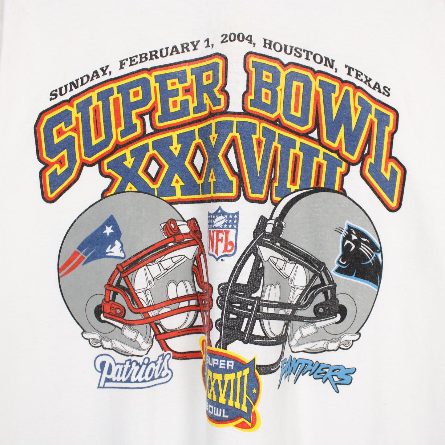 Vintage 2003 Patriots vs Panthers Super Bowl NFL Tee - XL