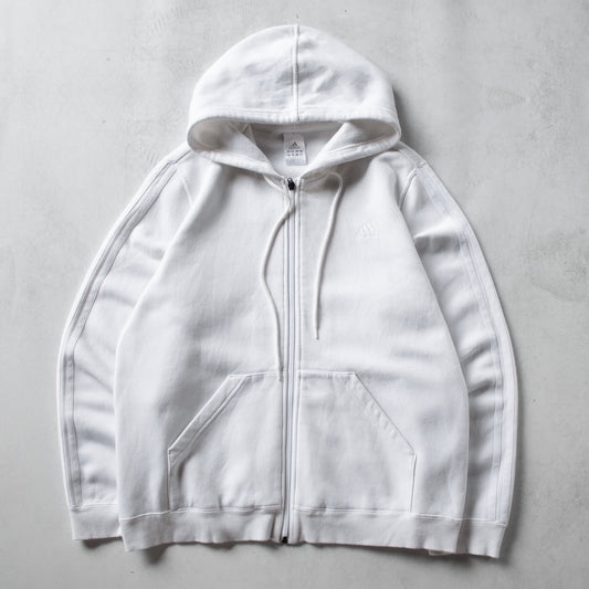 Vintage Adidas 3-Stripe Zip Up Hoodie - M