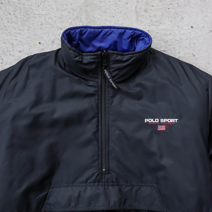 Polo Sport Reversible 1/4 Zip Puffer Jacket - 90s (L)