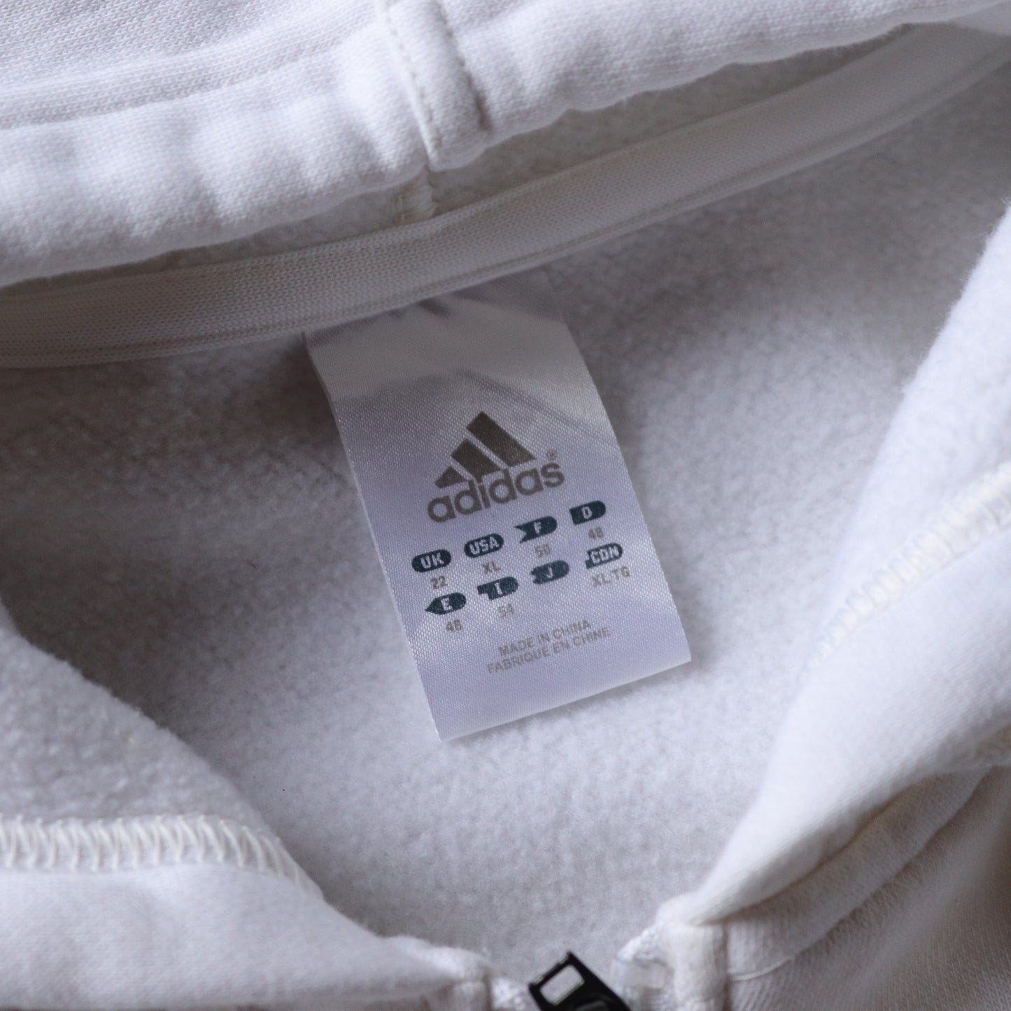 Vintage Adidas 3-Stripe Zip Up Hoodie - M