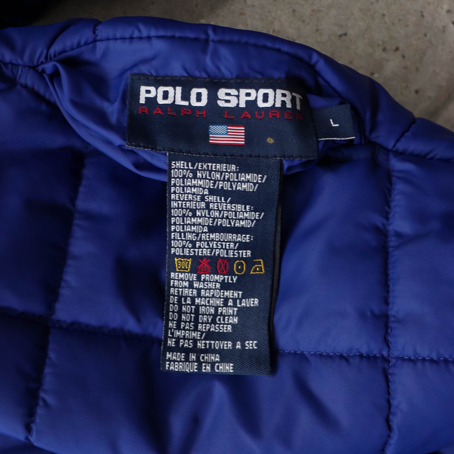 Polo Sport Reversible 1/4 Zip Puffer Jacket - 90s (L)