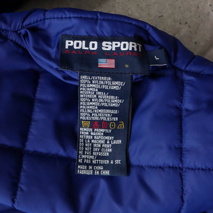 Polo Sport Reversible 1/4 Zip Puffer Jacket - 90s (L)