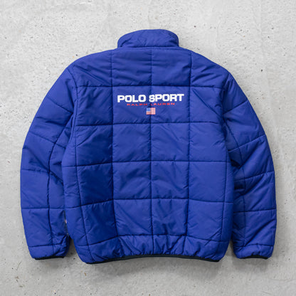 Polo Sport Reversible 1/4 Zip Puffer Jacket - 90s (L)