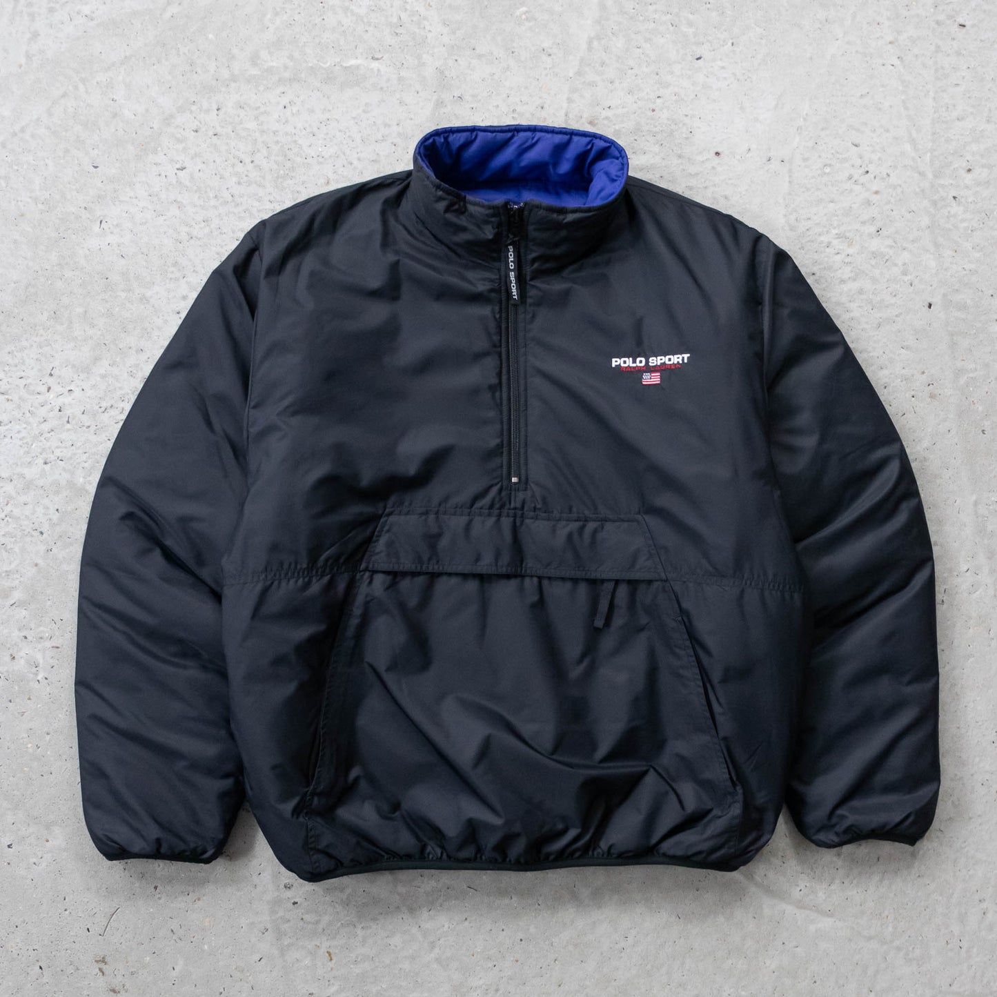 Polo Sport Reversible 1/4 Zip Puffer Jacket - 90s (L)