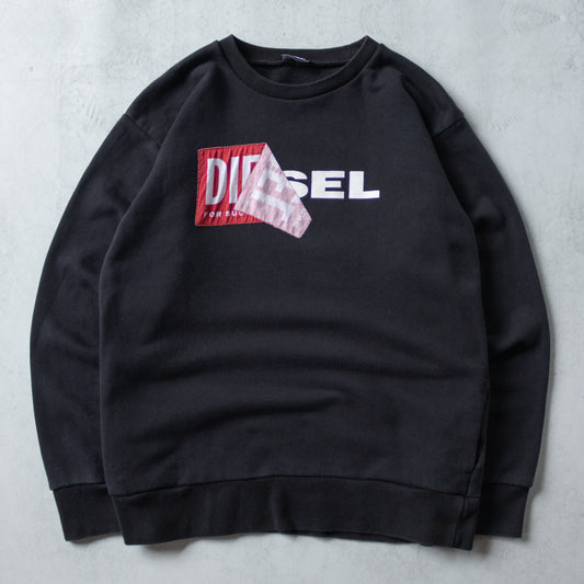 Vintage Diesel Double Logo Sweatshirt - S