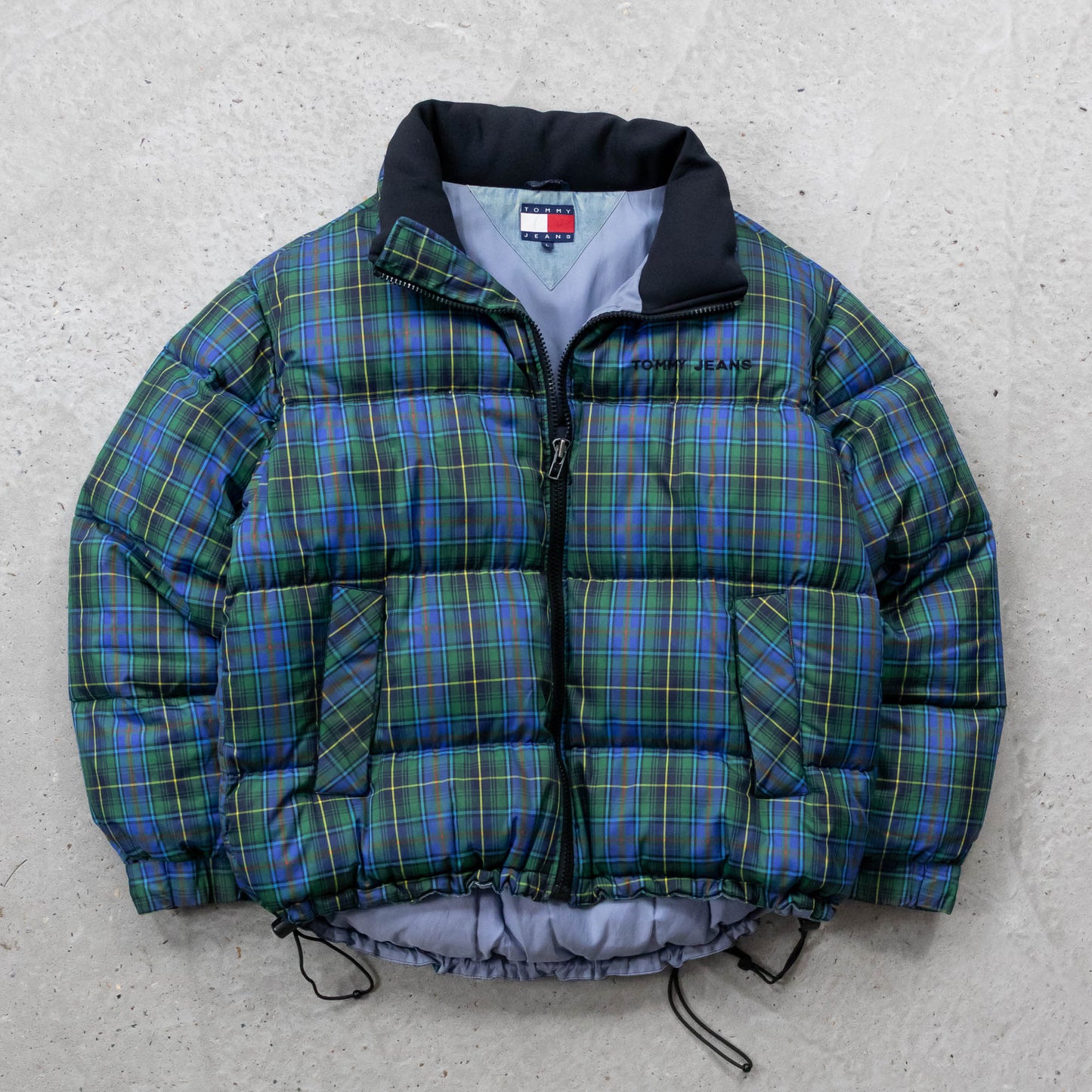 Tommy Hilfiger Plaid Down Puffer Jacket - 90s (L)