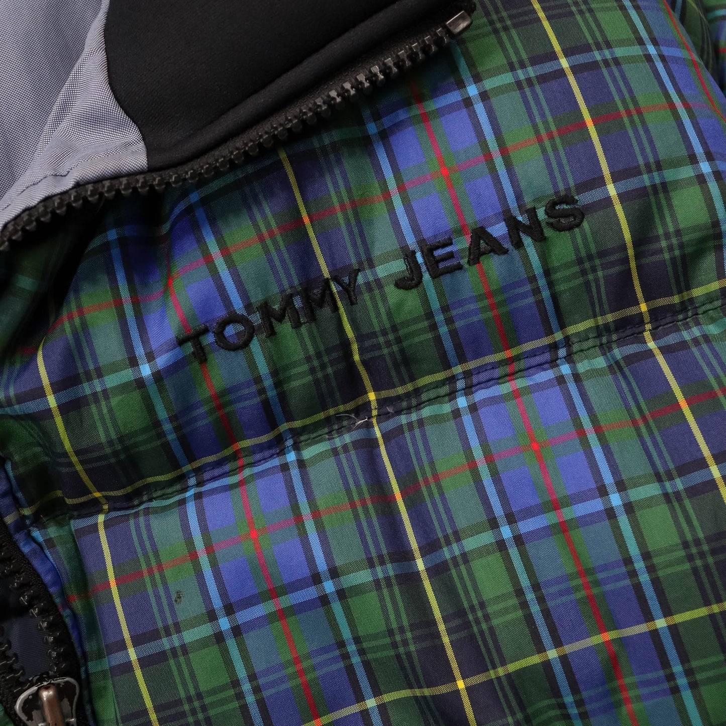 Tommy Hilfiger Plaid Down Puffer Jacket - 90s (L)