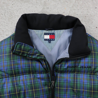 Tommy Hilfiger Plaid Down Puffer Jacket - 90s (L)