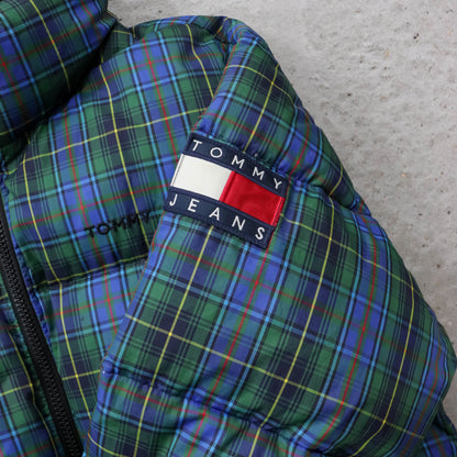 Tommy Hilfiger Plaid Down Puffer Jacket - 90s (L)