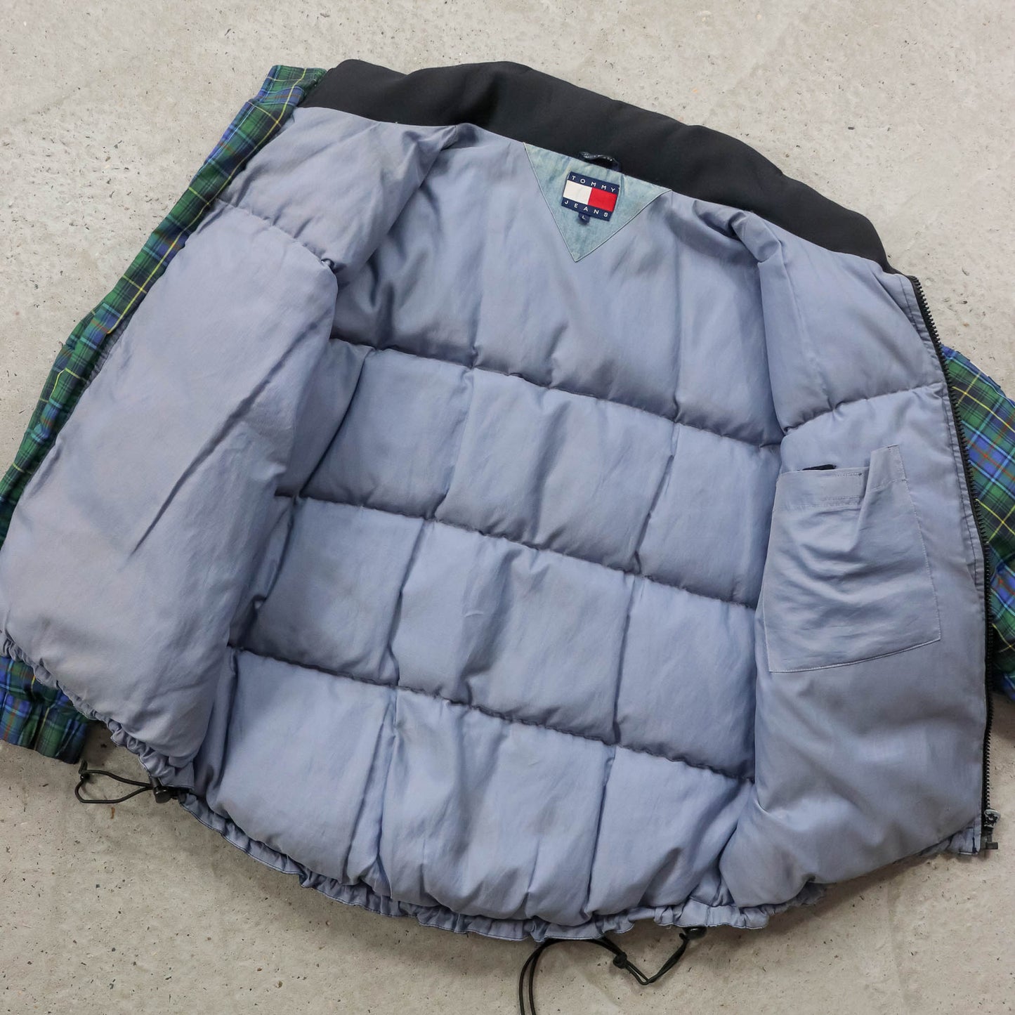 Tommy Hilfiger Plaid Down Puffer Jacket - 90s (L)